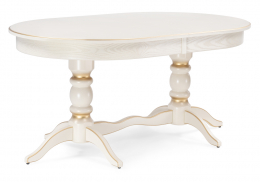 Стол деревянный Дейвер 160(220)х100 слоновая кость / золото (100x76)