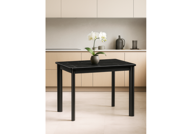 Керамический стол Кина 90(130)х65х76 shakespeare black / черный (65x76)