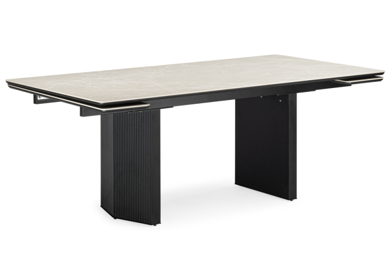 Керамический стол Монерон 200x100 burberry bianco matt / черный (100x77). 