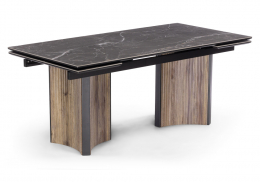 Керамический стол Саливан 180x90 nero marquina / дуб бомонд лофт (90x77)