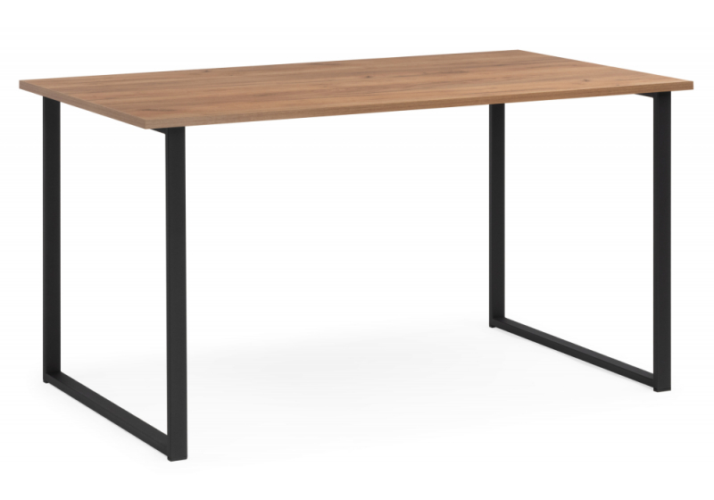 Стол деревянный Лиман 140 х 80 дуб крафт золотой / черный матовый (80x75). 