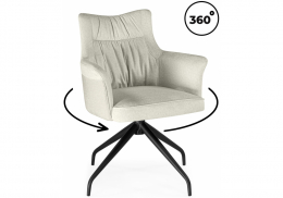 Стул на металлокаркасе Kaser 360 крутящийся ivory / black (66x58x84)