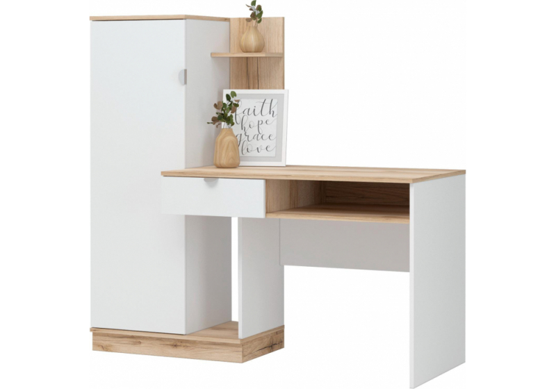 Компьютерный стол Джидда 1500 белый / дуб делано (60,7x130,4). 