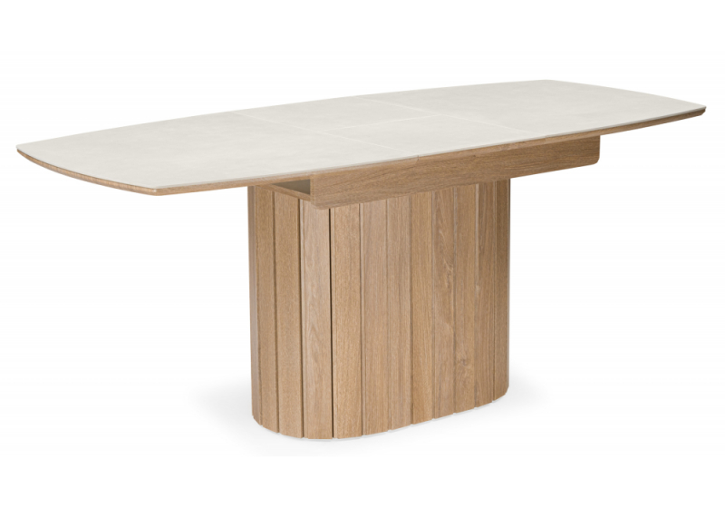 Керамический стол Люмен 140(180)х80 carmen light grey / дуб американский (80x76,5). 
