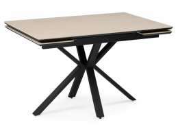 Керамический стол Старлайт 120(180)х80 okara light yellow / черный (80x78)